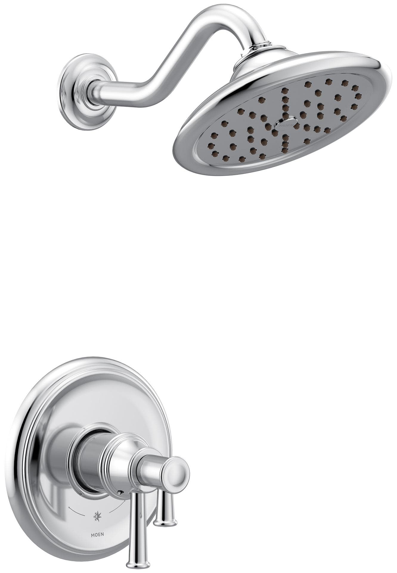 Moen UT4312EP Belfield M-CORE 4-Series Shower Only Trim Package with 1.75 GPM Single Function Shower Head Chrome Showers Shower Only Pressure Balanced