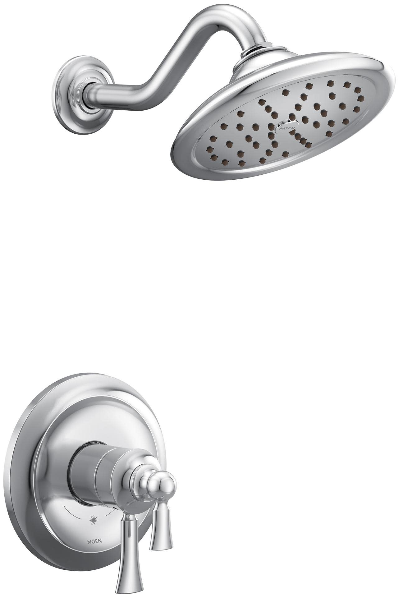 Moen UT45502EP Wynford M-CORE 4-Series Shower Only Trim Package with 1.75 GPM Single Function Shower Head Chrome Showers Shower Only Pressure Balanced