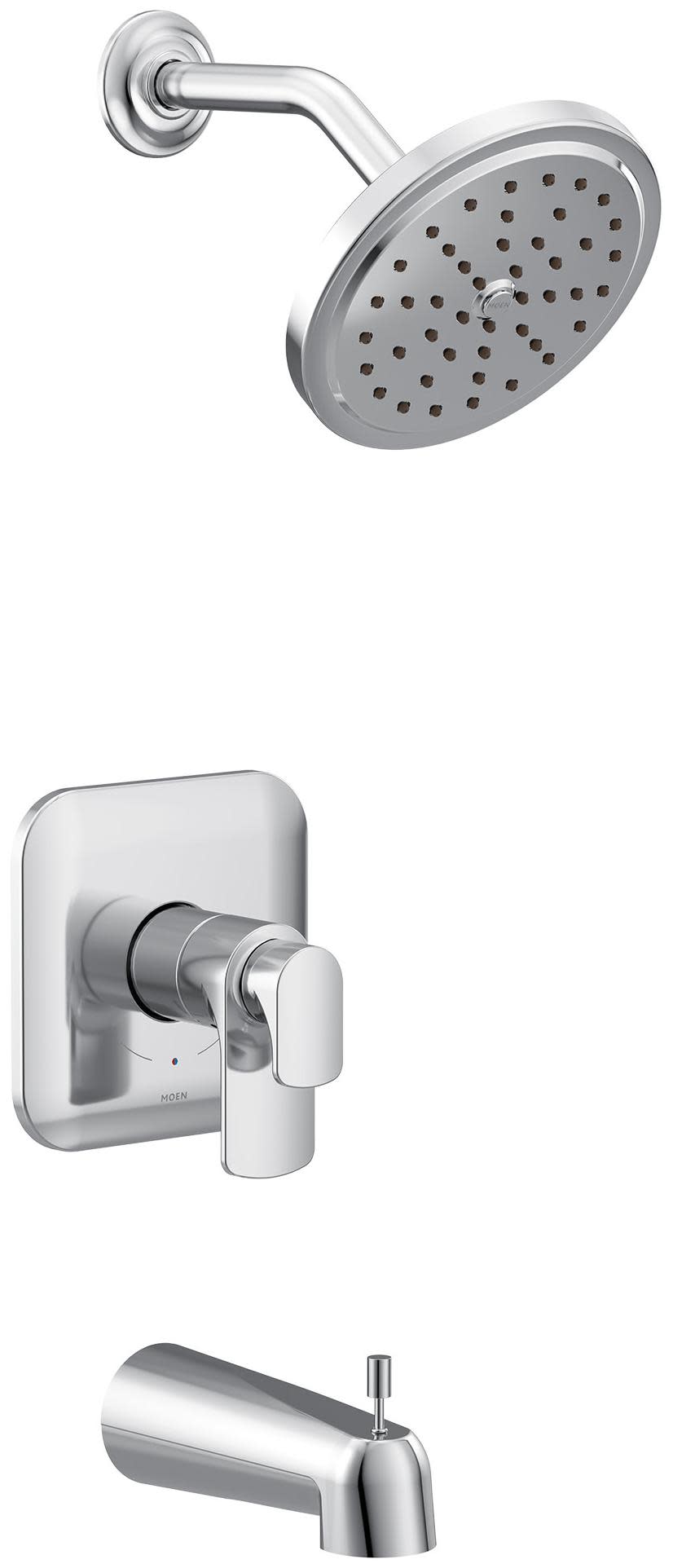 Moen UT4813EP Rizon M-CORE 4-Series Tub and Shower Trim Package with 1.75 GPM Single Function Shower Head Chrome Showers Tub and Shower Pressure