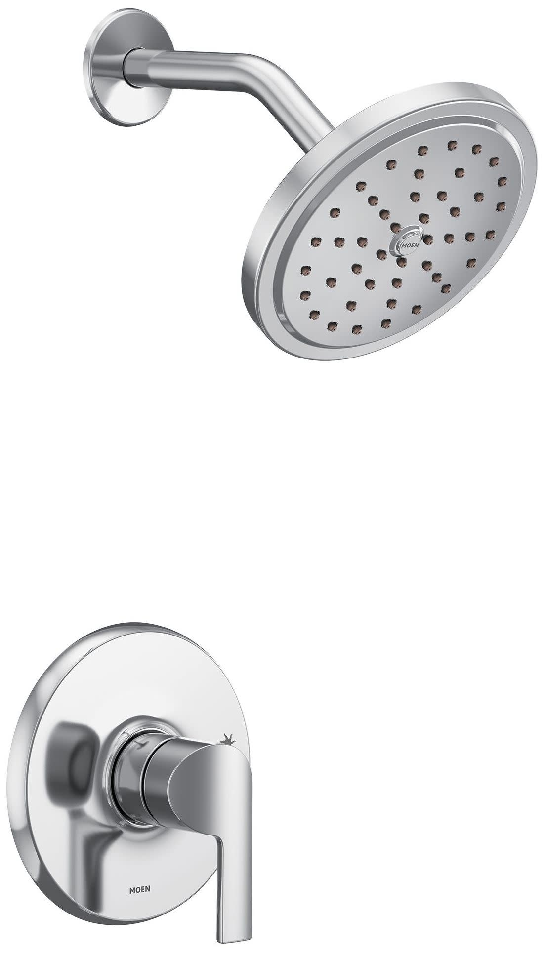 Moen UTS2202EP Doux Shower Only Trim Package with 1.75 GPM Single Function Shower Head Chrome Showers Shower Only Pressure Balanced