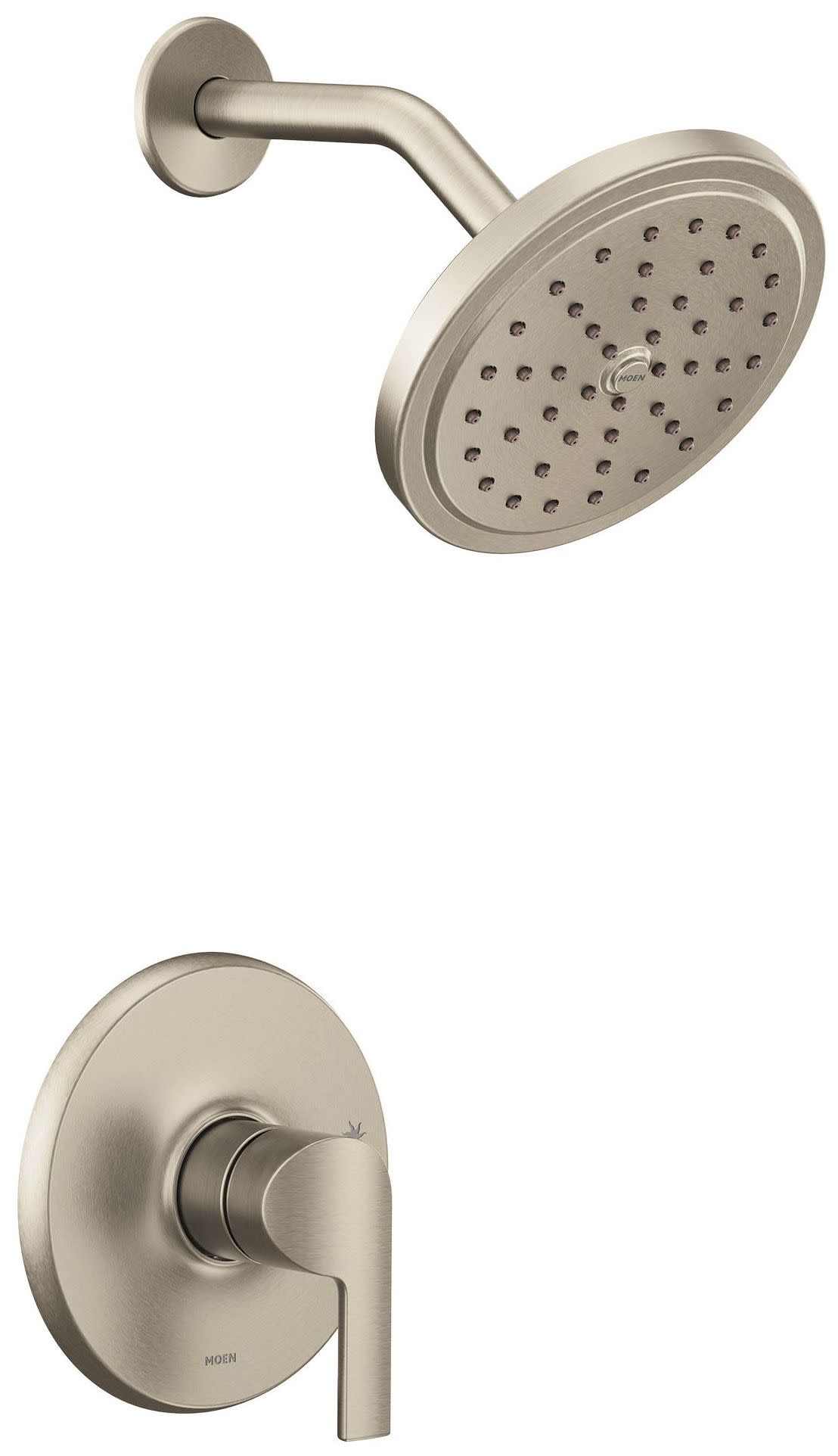 Moen UTS2202EP Doux Shower Only Trim Package with 1.75 GPM Single Function Shower Head Brushed Nickel Showers Shower Only Pressure Balanced