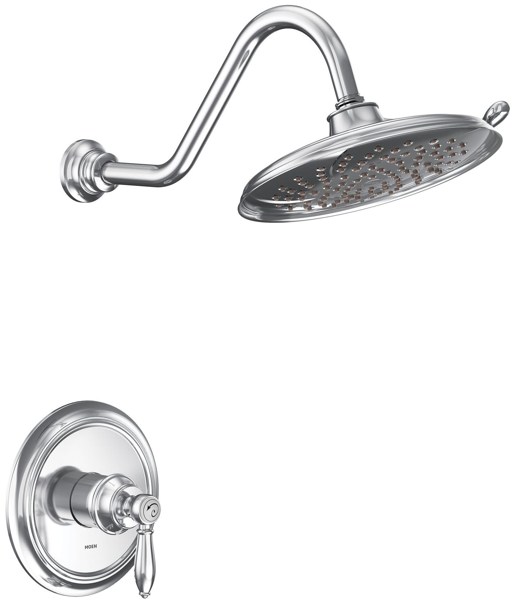 Moen UTS232102EP Weymouth Shower Only Trim Package with 1.75 GPM Multi Function Shower Head Chrome Showers Shower Only Pressure Balanced