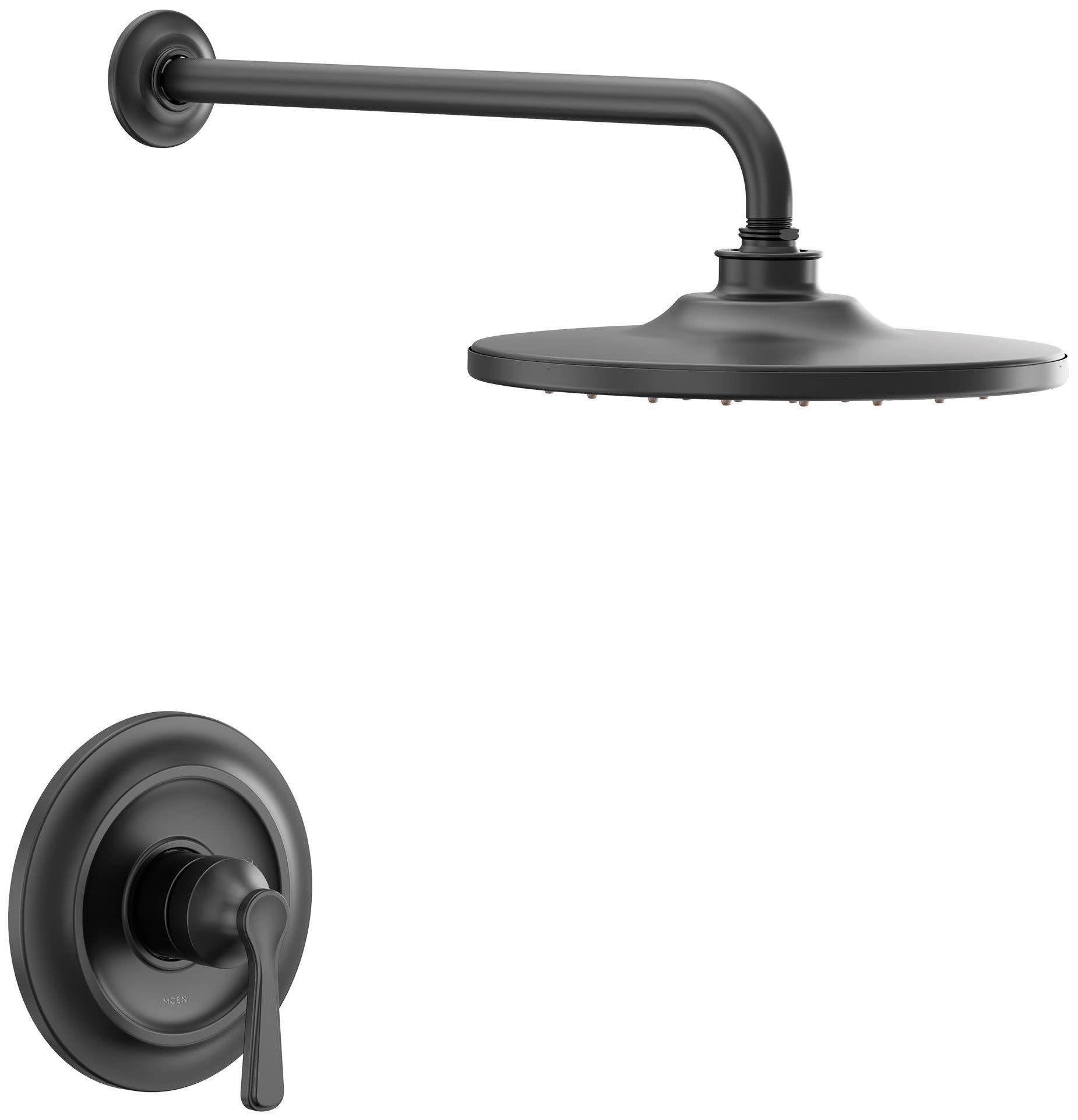 Moen UTS244202EP Colinet Shower Only Trim Package with 1.75 GPM Single Function Shower Head Matte Black Showers Shower Only Pressure Balanced