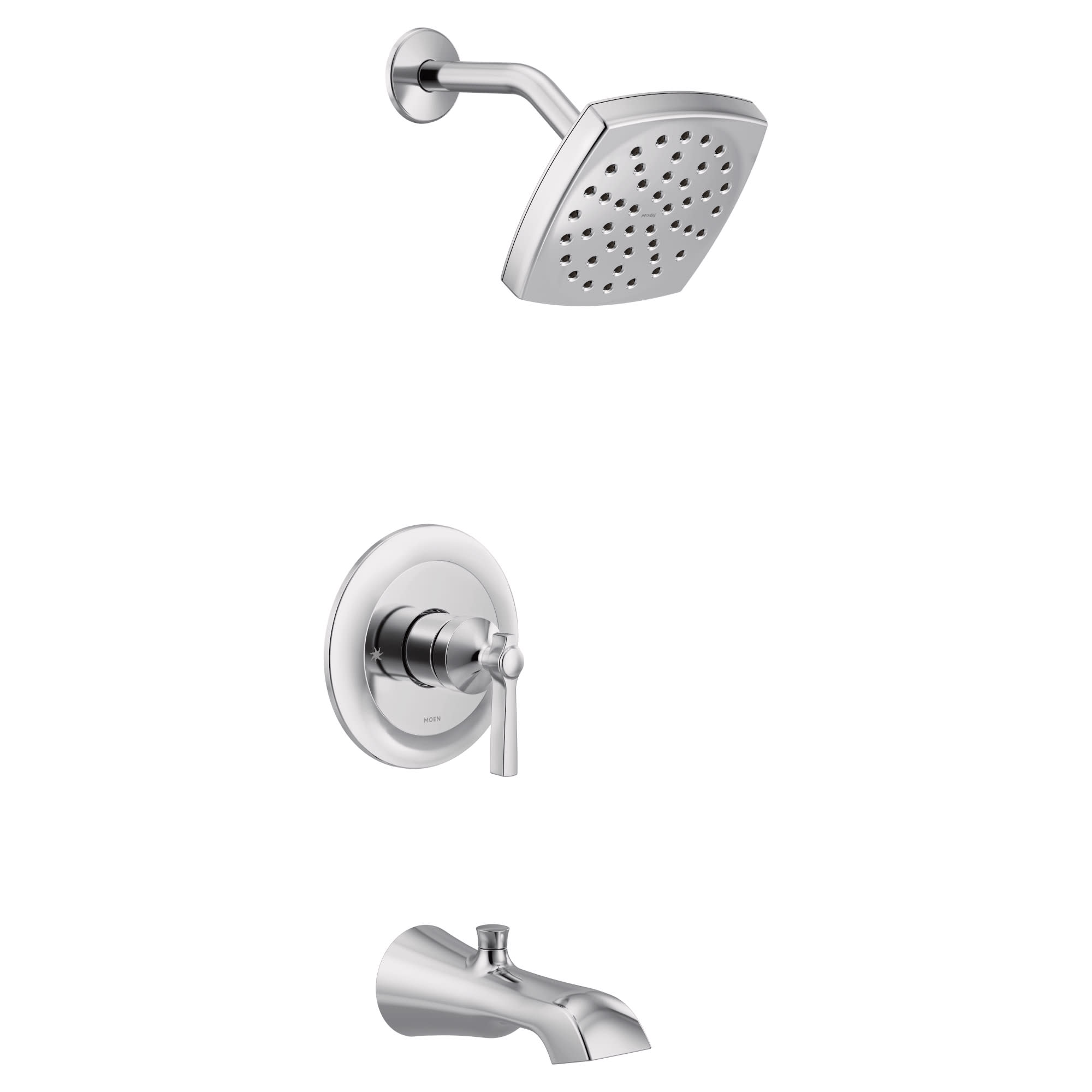 Moen UTS3913 Flara Single Function Pressure Balanced Valve Trim Only with Single Lever Handle and Integrated Diverter - Less Rough In Chrome Showers