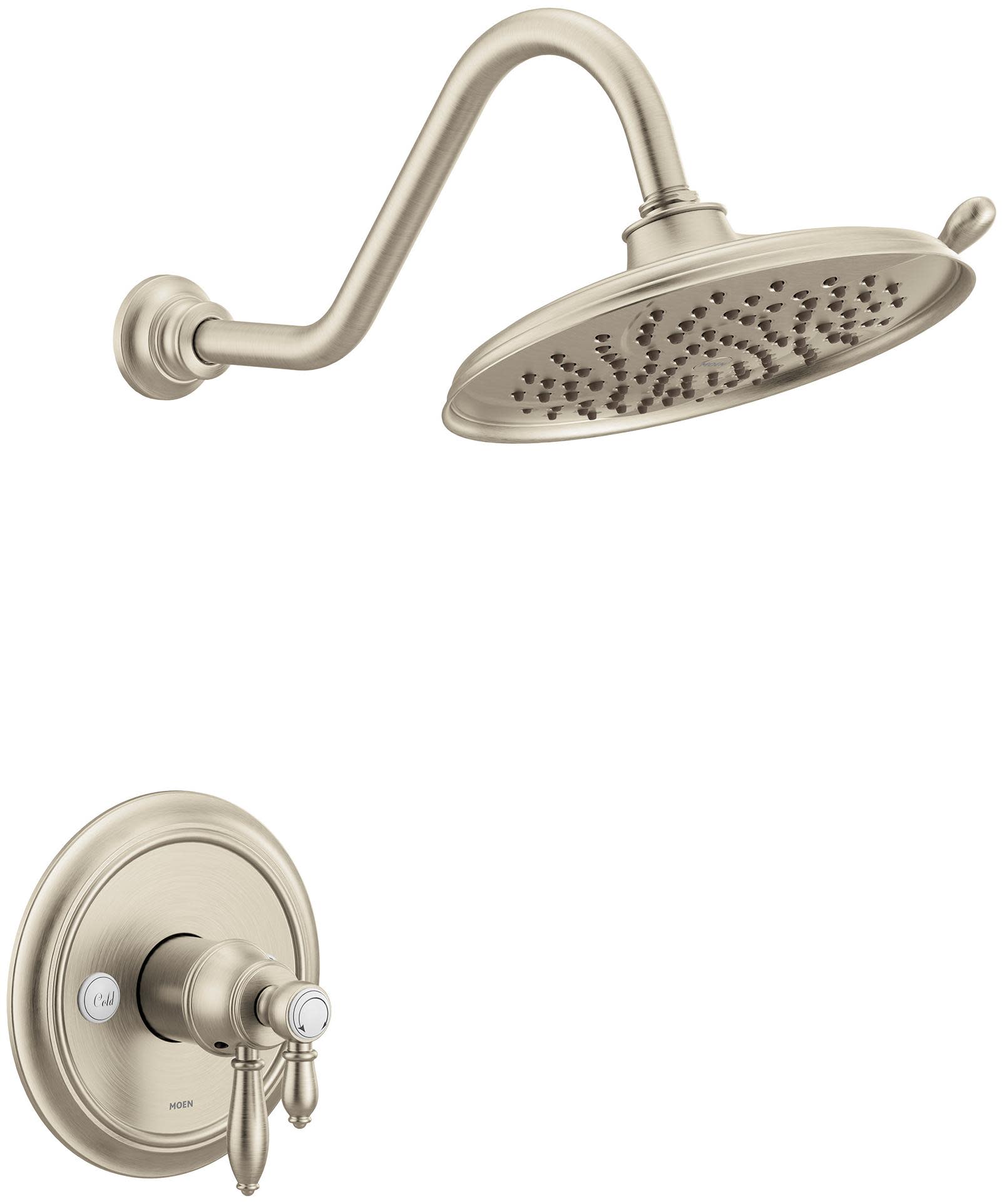Moen UTS43102EP Weymouth M-CORE 4-Series Shower Only Trim Package with 1.75 GPM Multi Function Shower Head Brushed Nickel Showers Shower Only Pressure
