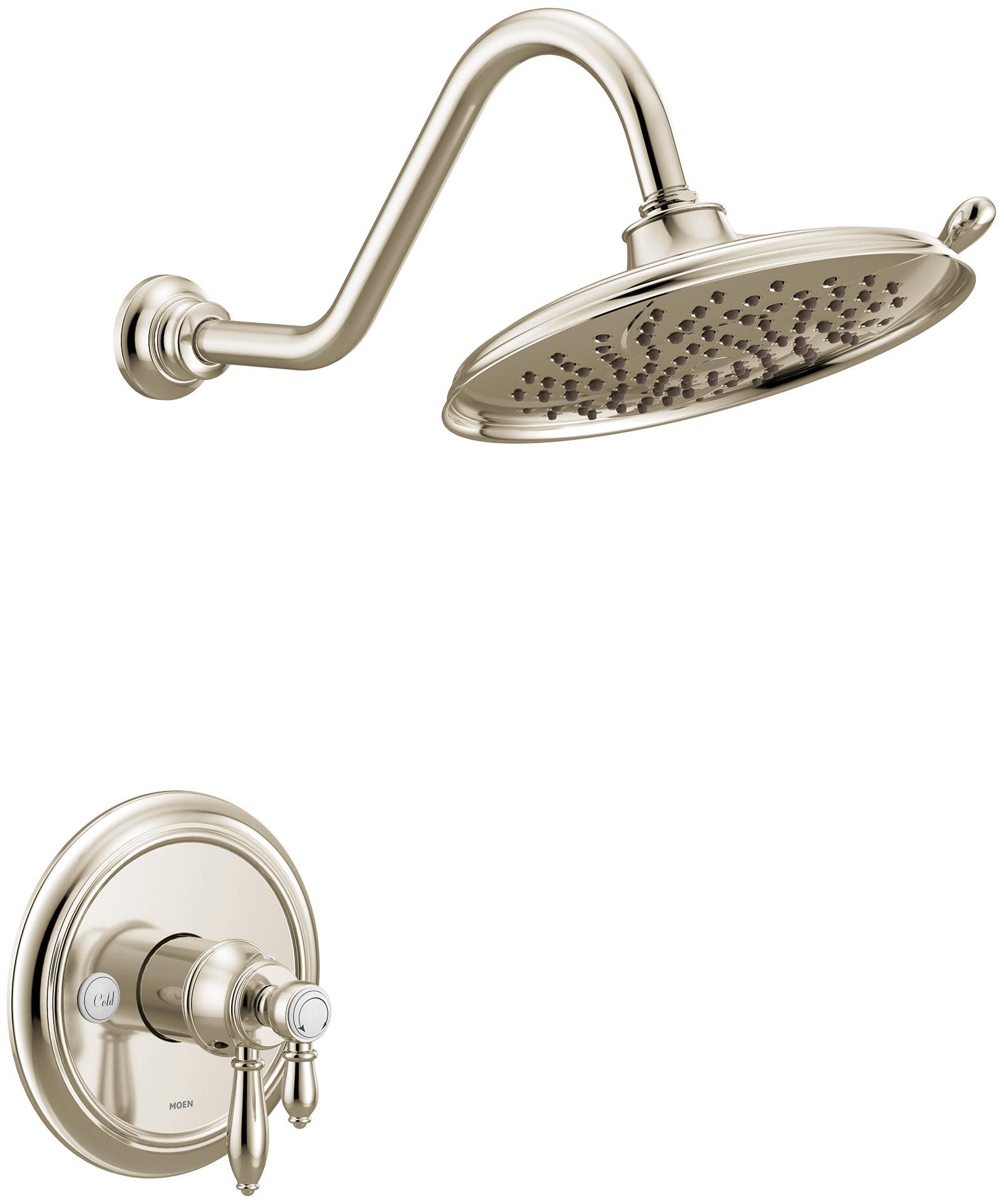 Moen UTS43102EP Weymouth M-CORE 4-Series Shower Only Trim Package with 1.75 GPM Multi Function Shower Head Polished Nickel Showers Shower Only