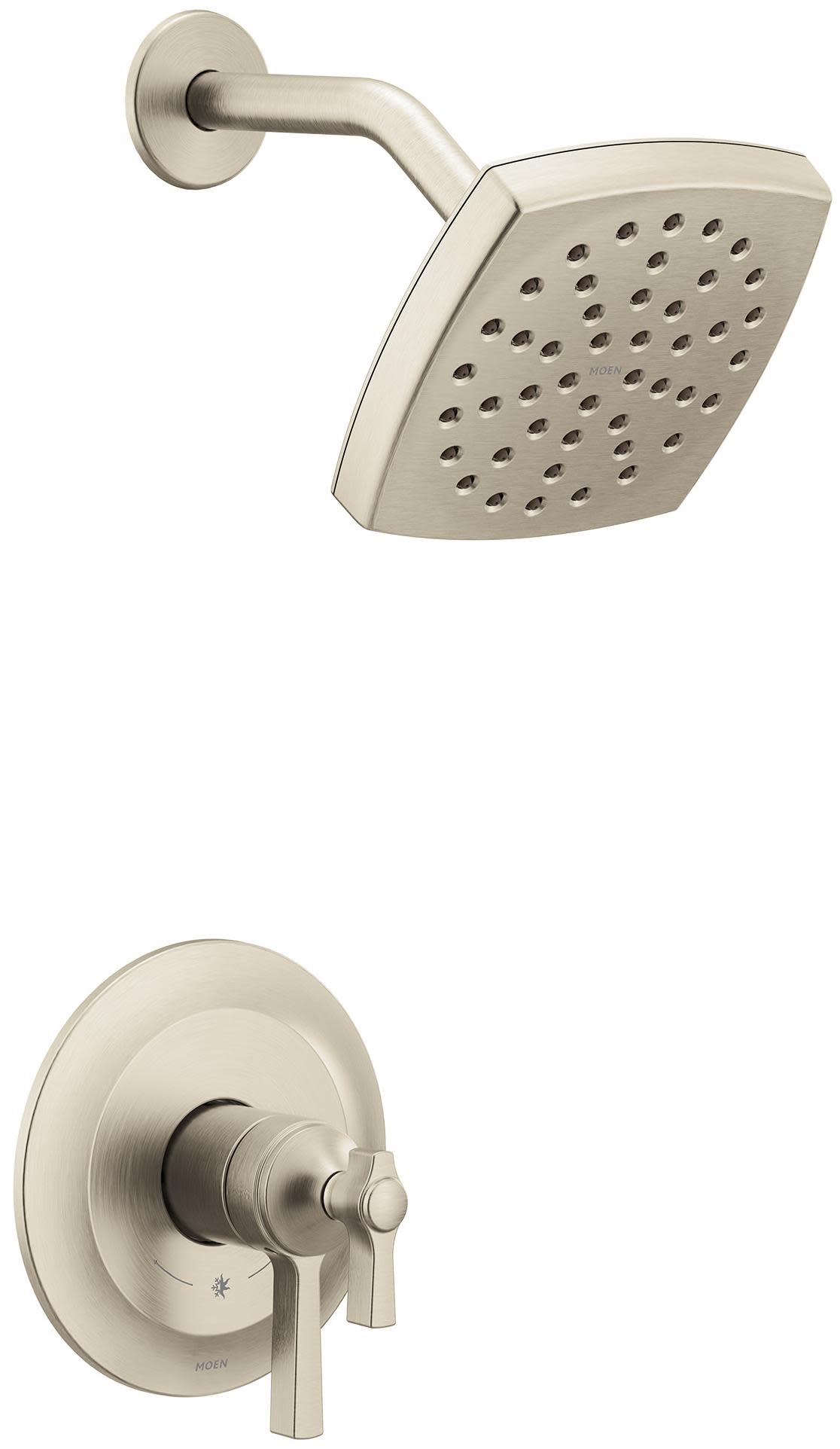 Moen UTS4912EP Flara M-CORE 4-Series Shower Only Trim Package with 1.75 GPM Single Function Shower Head Brushed Nickel Showers Shower Only Pressure