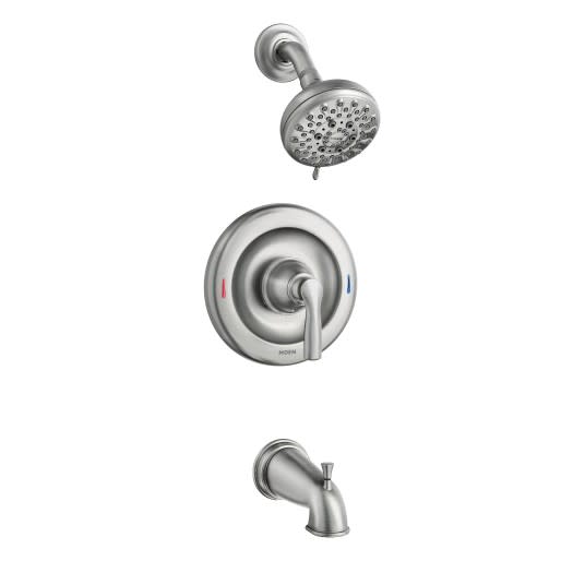 Moen 82537 Hilliard Tub and Shower Trim Package with 1.75 GPM Multi Function Shower Head Spot Resist Brushed Nickel Showers Tub and Shower Pressure