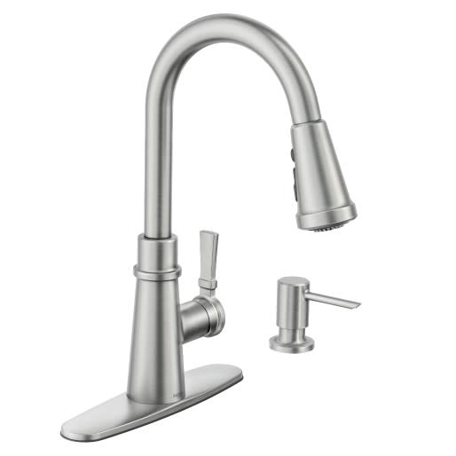 Moen 87235 Tullis 1.5 GPM Single Hole Pull-Down Kitchen Faucet Spot Resist Stainless Faucet Kitchen Single Handle