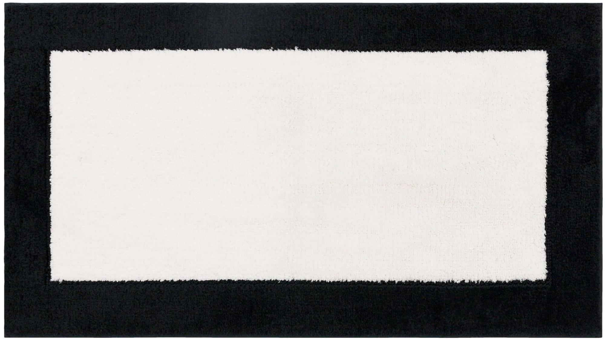 Photos - Bath Mat Mohawk Home N6538 024040 EC Knitted Bath 2' x 3-1/4' Polyester Border Indoor Rectangular Bathroom Rug Black / White Home Dec 