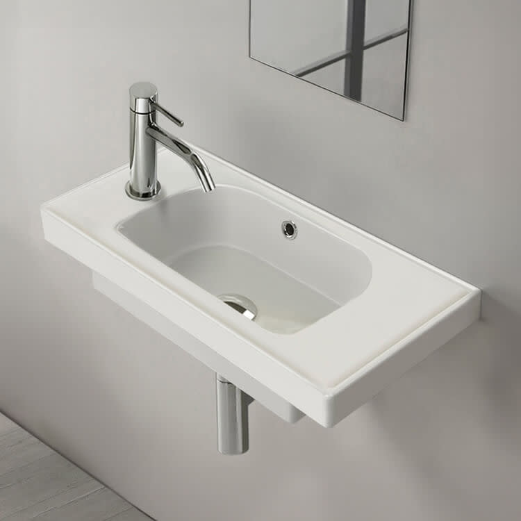 Photos - Bathroom Sink Nameeks CeraStyle 001800-U-One Hole Frame 19-5/8" Rectangular Ceramic Wall Mount / Drop In  with Overflow and L 
