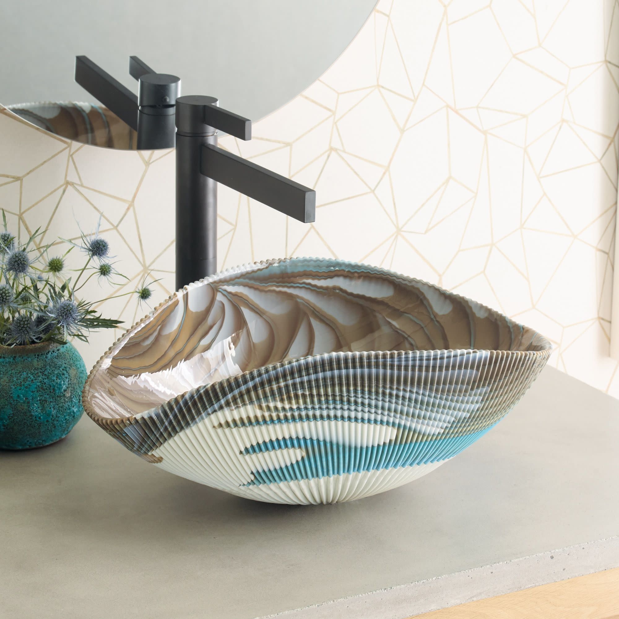 Photos - Bathroom Sink Native Trails MG1912 Murano 17-1/2" Specialty Glass Vessel  Shoreline Sinks s Sinks Only MG1912-SE 