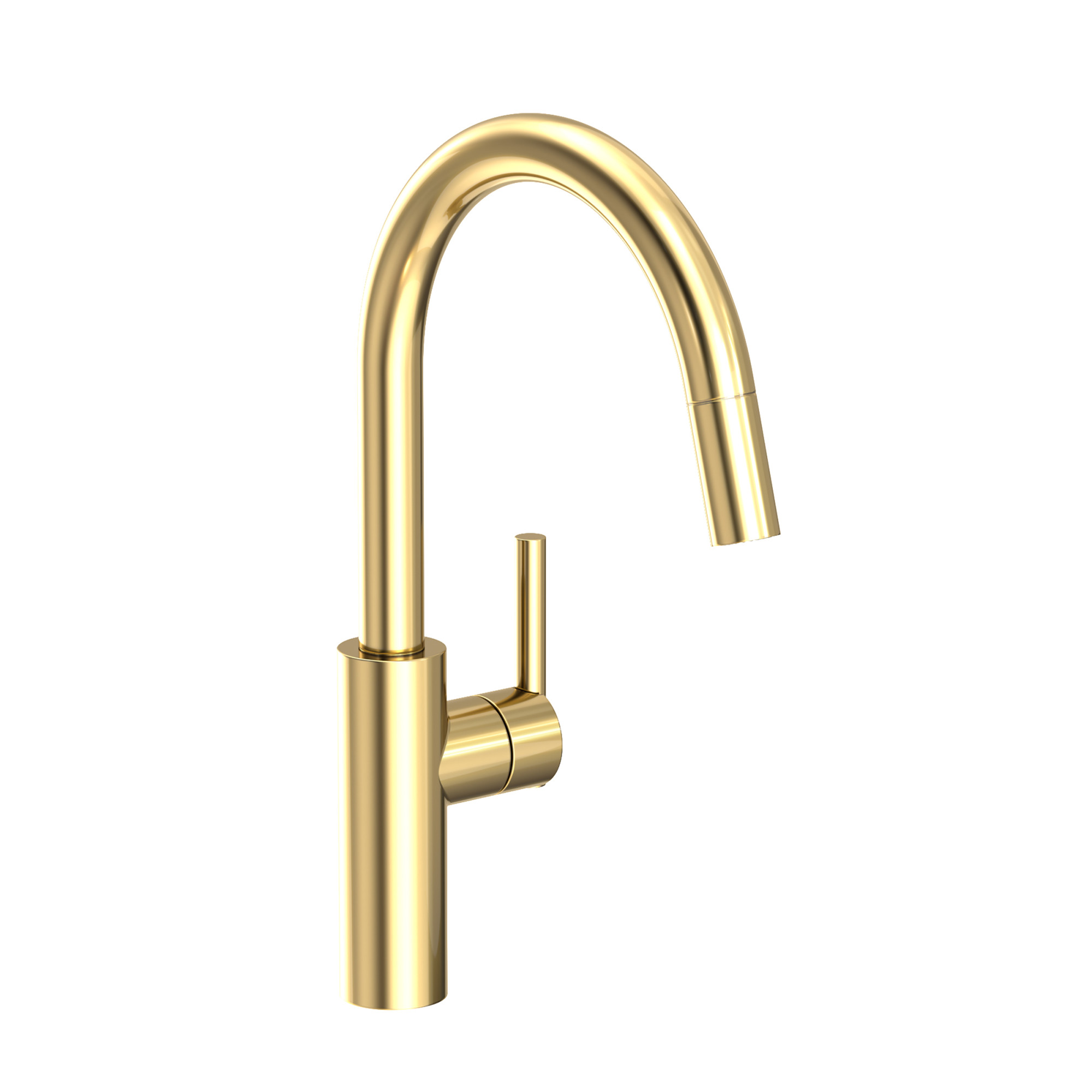 Newport Brass 1500-5113 East Linear 1.8 GPM Single Hole Pull Down Kitchen Faucet Forever Brass (PVD) Faucet Kitchen Single Handle