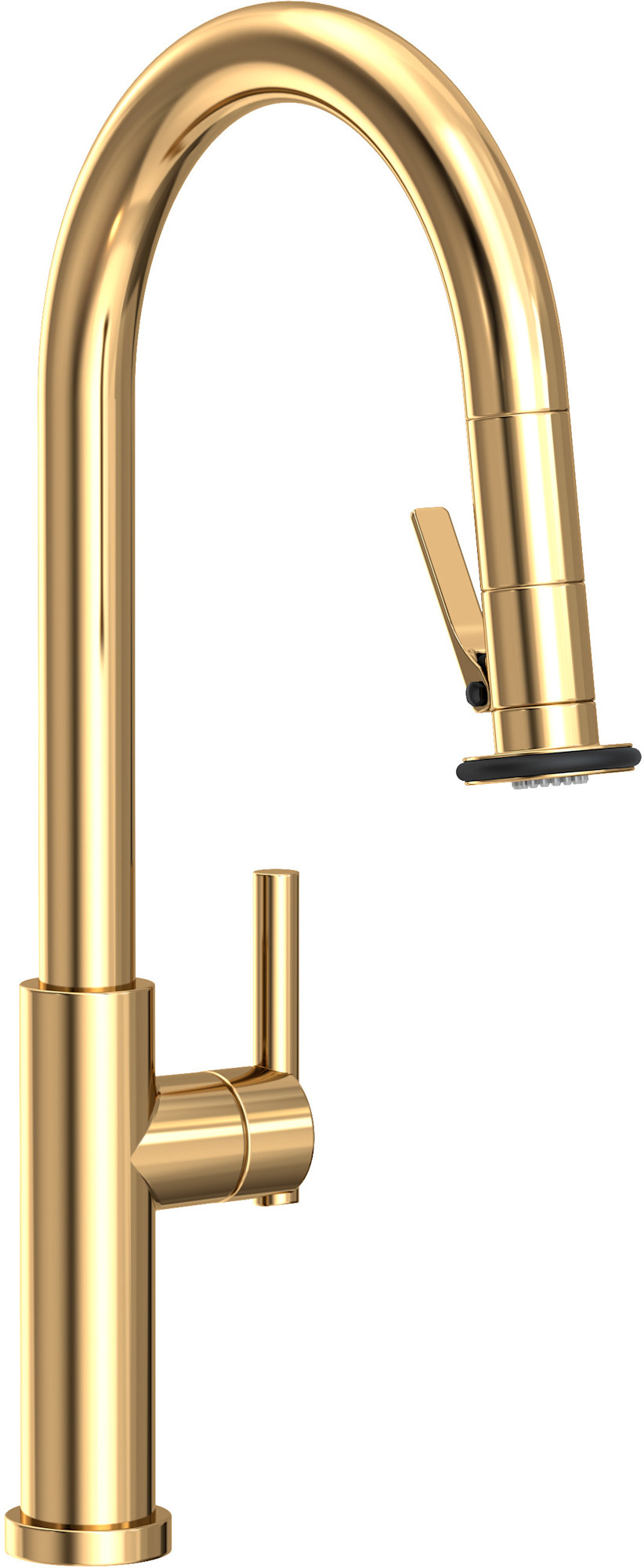 Newport Brass 1500-5173 East Linear 1.8 GPM Single Hole Pull Down Kitchen Faucet Polished Brass Uncoated (Living) Faucet Kitchen Single Handle