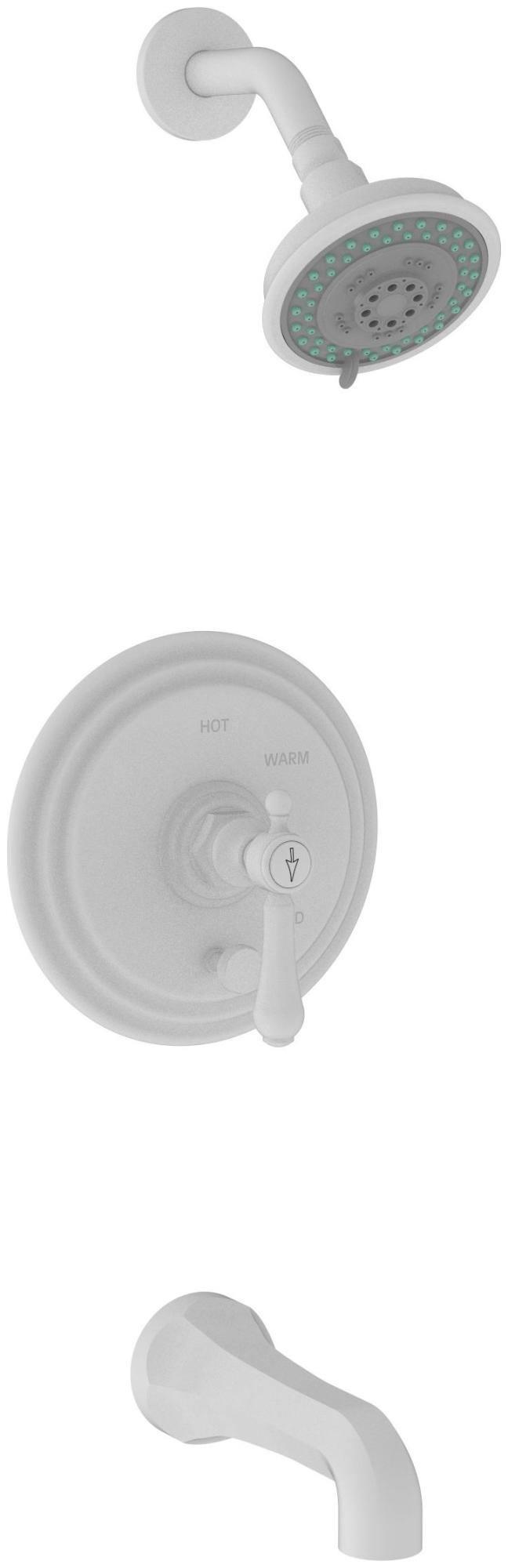 Newport Brass 3-1032BP Chesterfield Single Handle Pressure Balanced Tub and Shower Trim with Single Function Shower Head and Metal Lever Handle Matte