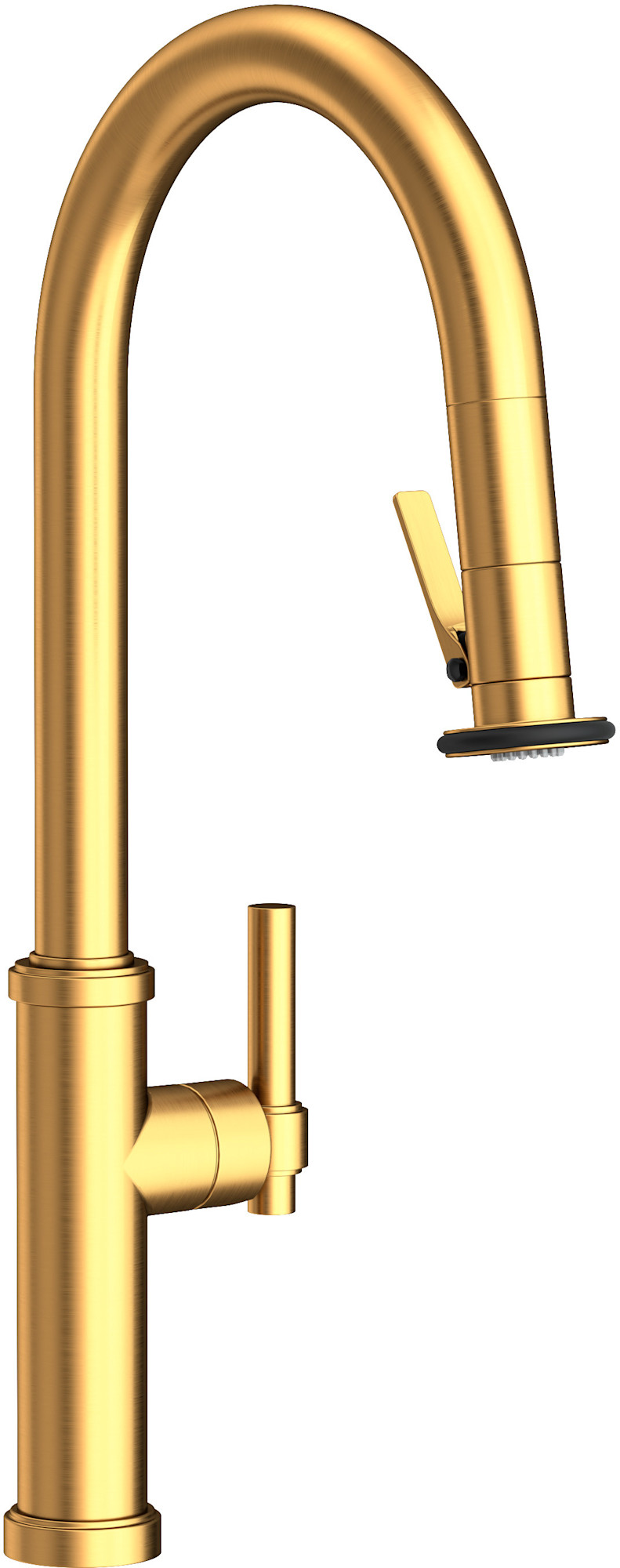 Newport Brass 3180-5173 Seager 1.8 GPM Single Hole Pull Down Kitchen Faucet with Single Lever Handle Satin Gold (PVD) Faucet Kitchen Single Handle
