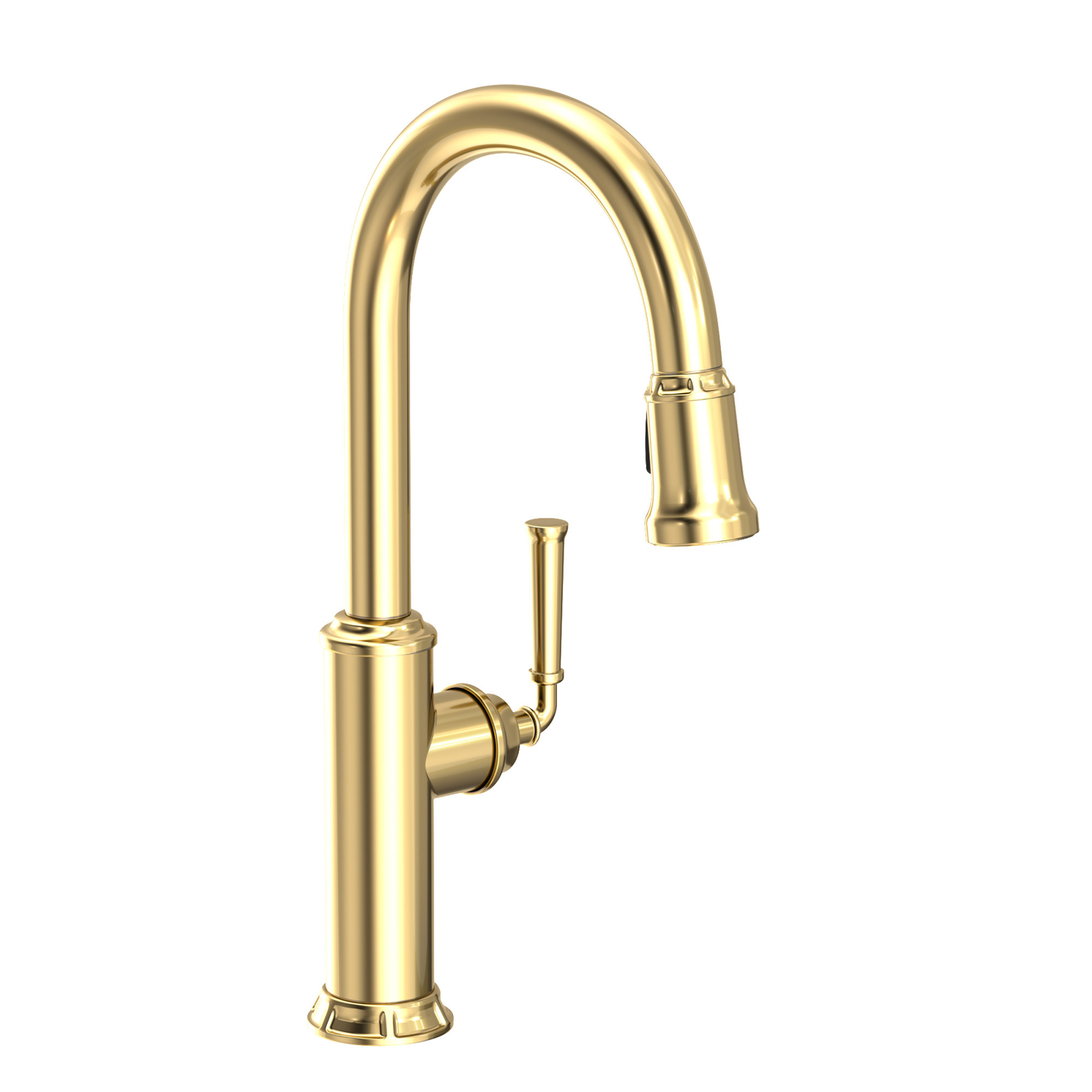Newport Brass 3210-5103 Gavin 1.8 GPM Single Hole Pull Down Kitchen Faucet Forever Brass (PVD) Faucet Kitchen Single Handle
