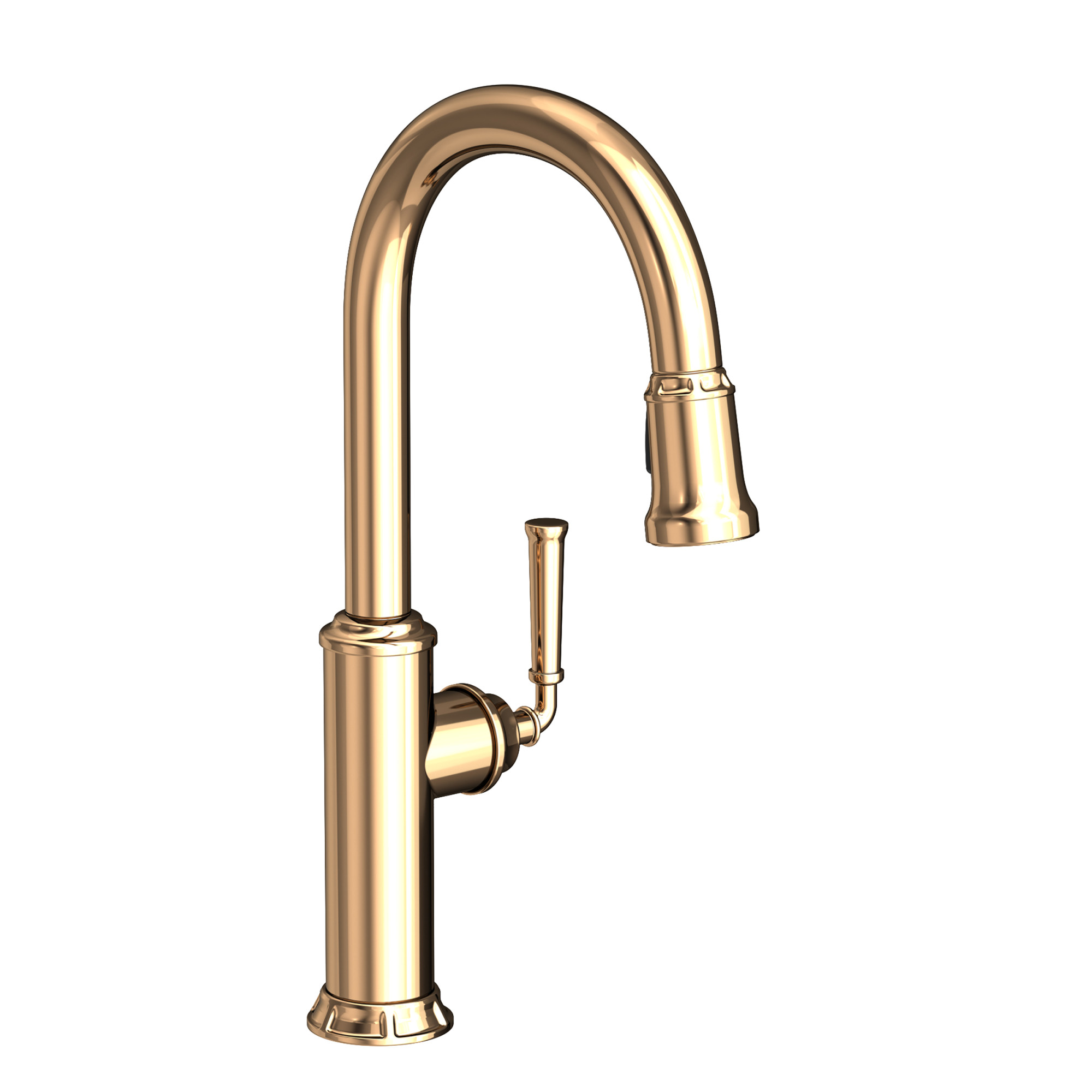 Newport Brass 3210-5103 Gavin 1.8 GPM Single Hole Pull Down Kitchen Faucet French Gold (PVD) Faucet Kitchen Single Handle
