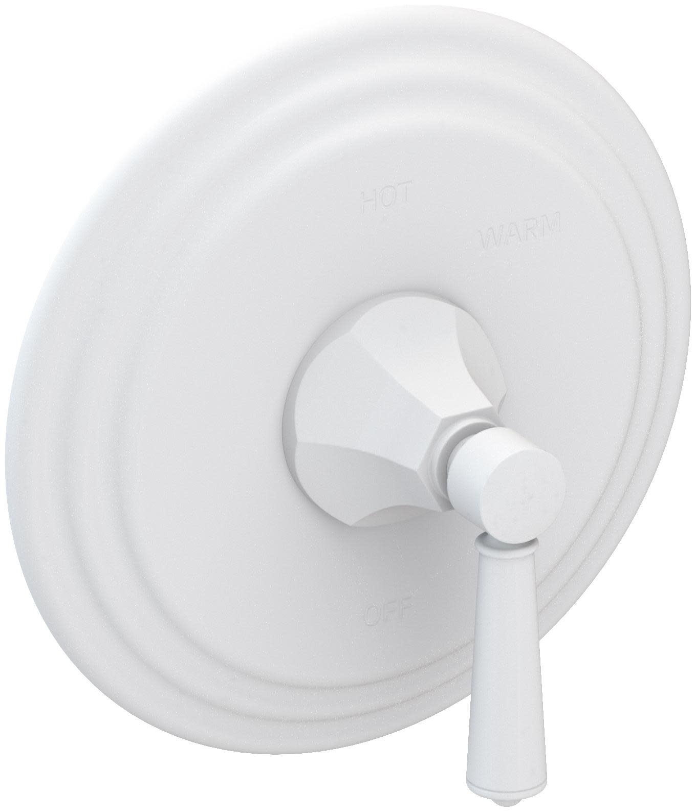 Newport Brass 4-1204BP Metropole Collection Single Handle Round Pressure Balanced Shower Trim Plate Only with Metal Lever Handle Matte White Showers
