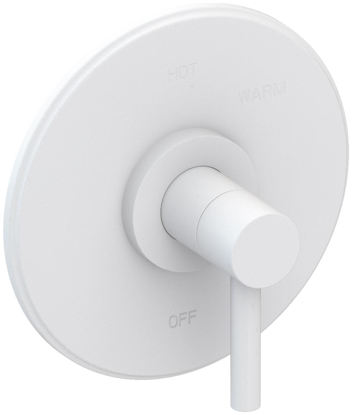 Newport Brass 4-1504BP East Linear Collection Single Handle Round Pressure Balanced Shower Trim Plate Only with Metal Lever Handle Matte White Showers