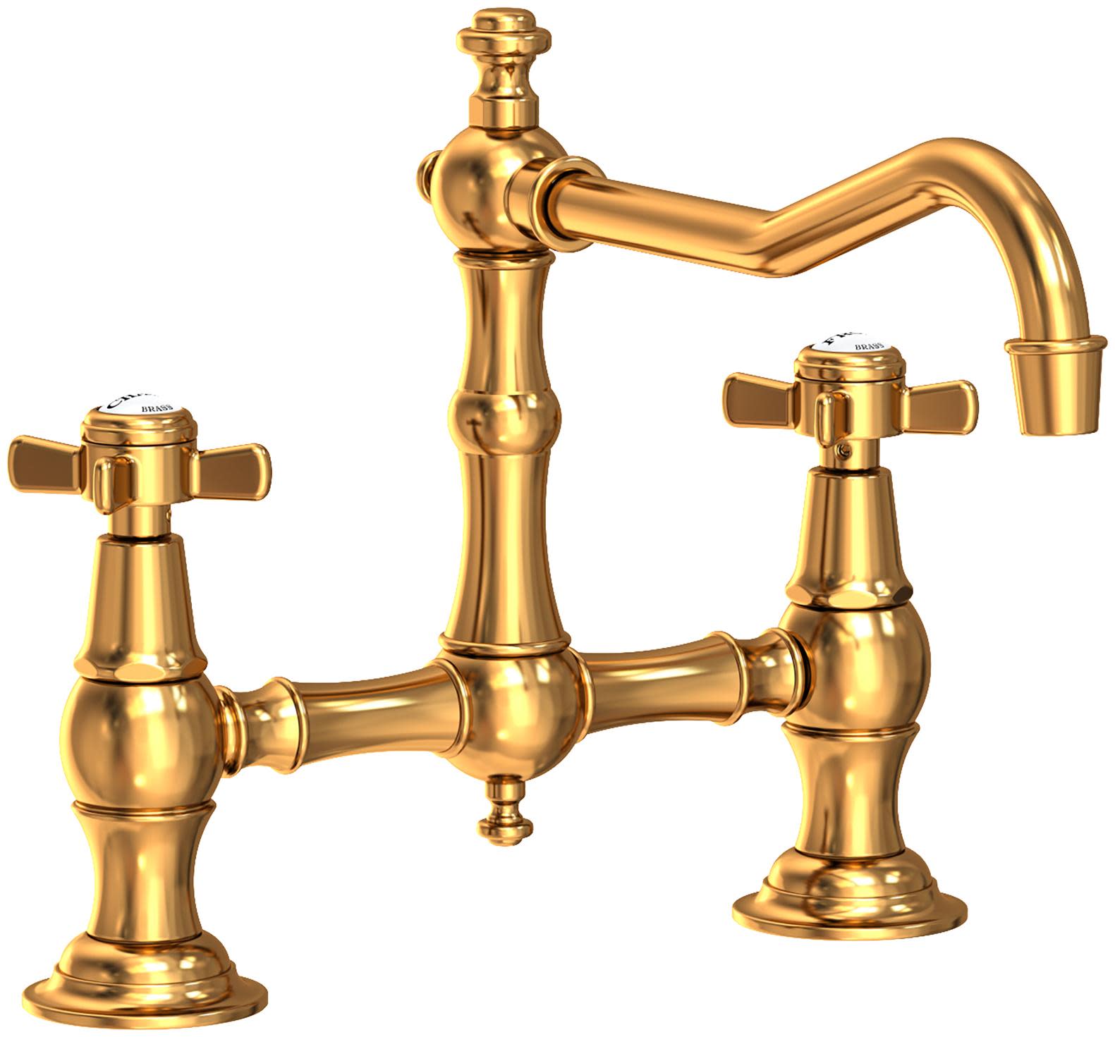 Newport Brass 945 Fairfield 1.8 GPM Widespread Bridge Kitchen Faucet Aged Brass Faucet Kitchen Double Handle