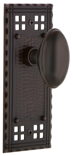 Photos - Door Handle SOLID Nostalgic Warehouse Homestead  Brass Privacy Knobset with Craftsman Rose - Timeless Bronze - 702211 702211 