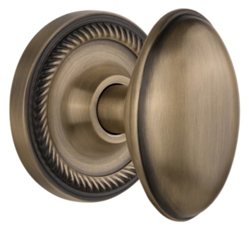 Photos - Door Handle SOLID Nostalgic Warehouse Homestead  Brass Single Dummy Knob with Rope Rose - Antique Brass - 704686 704686 