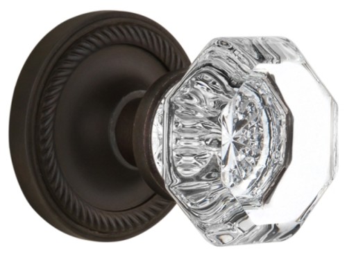 Photos - Door Handle Waldorf Nostalgic Warehouse  Solid Brass Privacy Knobset with Rope Rose - Oil-Rubbed Bronze - 704692 704692 