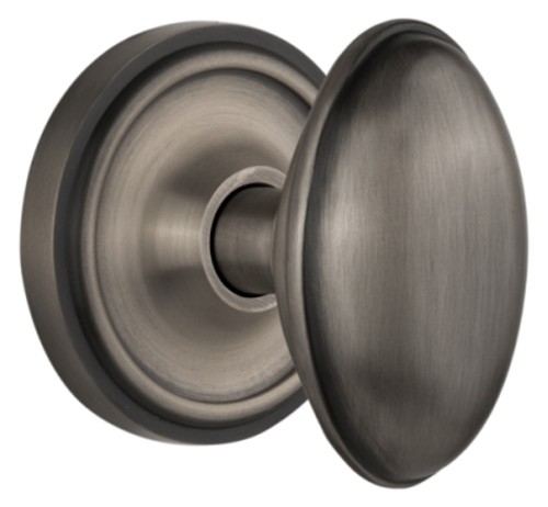 Photos - Door Handle SOLID Nostalgic Warehouse Homestead  Brass Privacy Knobset with Classic Rose - Antique Pewter - 704742 704742 