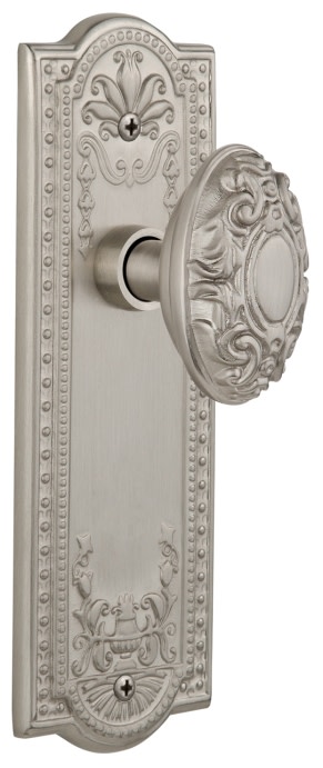Photos - Door Handle SOLID Nostalgic Warehouse Victorian  Brass Passage Knobset with Meadows Rose - Satin Nickel - 705000 705000 