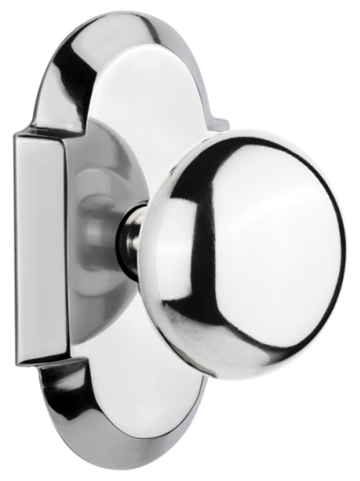 Photos - Door Handle York Nostalgic Warehouse New  Solid Brass Dummy Knobset with Cottage Rose - Bright Chrome - 713117 713117 