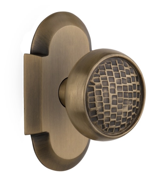 Photos - Door Handle Craftsman Nostalgic Warehouse  Solid Brass Dummy Knobset with Cottage Rose - Antique Brass - 715182 715182 