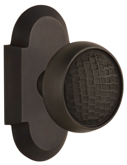 Photos - Door Handle Craftsman Nostalgic Warehouse  Solid Brass Dummy Knobset with Cottage Rose - Oil-Rubbed Bronze - 715184 715184 