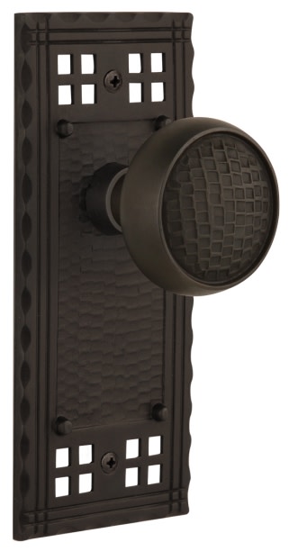 Photos - Door Handle Craftsman Nostalgic Warehouse  Solid Brass Passage Knobset with 2-3/8" Backset - Oil-Rubbed Bronze - 715288 715288 