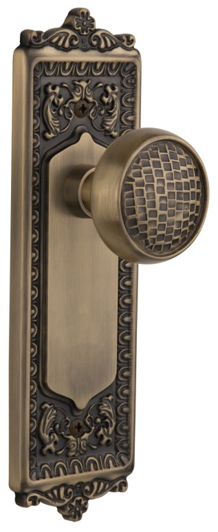 Photos - Door Handle Craftsman Nostalgic Warehouse  Solid Brass Single Dummy Knob with Egg and Dart Rose - Antique Brass - 716434 716434 