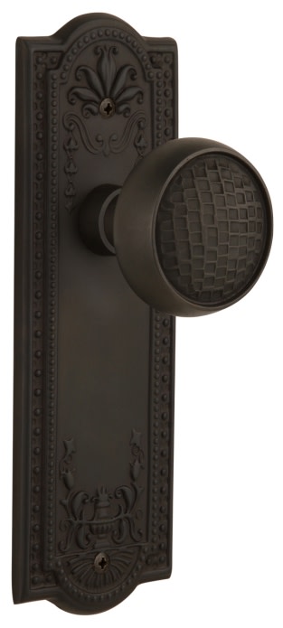 Photos - Door Handle Craftsman Nostalgic Warehouse  Solid Brass Single Dummy Knob with Meadows Rose - Oil-Rubbed Bronze - 716440 716440 