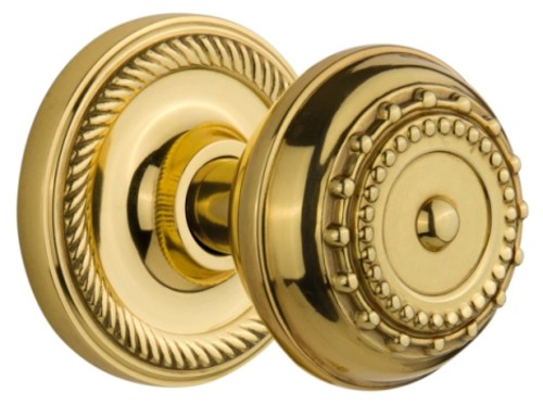 Photos - Door Handle SOLID Nostalgic Warehouse Meadows  Brass Single Dummy Knob with Rope Rose - Unlacquered Brass - 716890 716890 