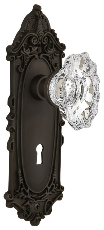 Photos - Door Handle SOLID Nostalgic Warehouse Chateau Brass Privacy Knobset with Victorian Rose - Oil-Rubbed Bronze - 718868 718868