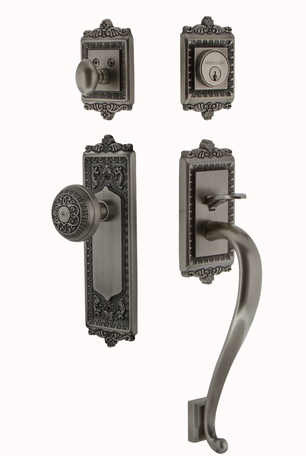 Photos - Interior Door EGG Nostalgic Warehouse EADEADESET238SG  and Dart Solid Brass Sectional Single Cylinder Keyed Entry Handle Set with S Handle 