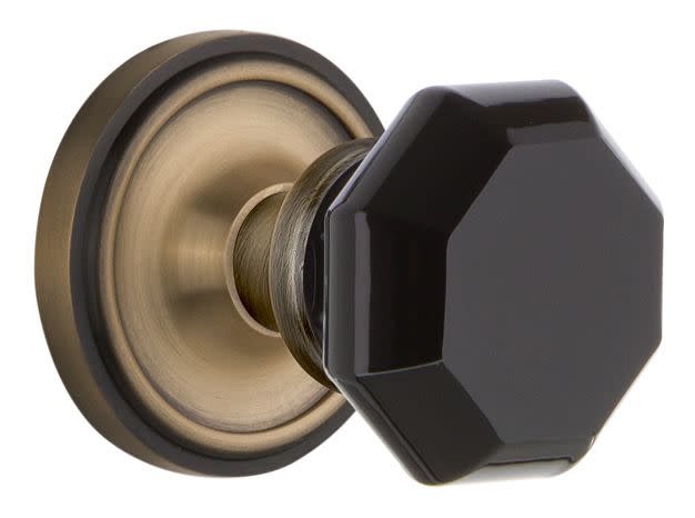 Photos - Door Handle Classic Nostalgic Warehouse  Single Dummy Door Knob with Black Waldorf Knob - Antique Brass - 722141 722141 