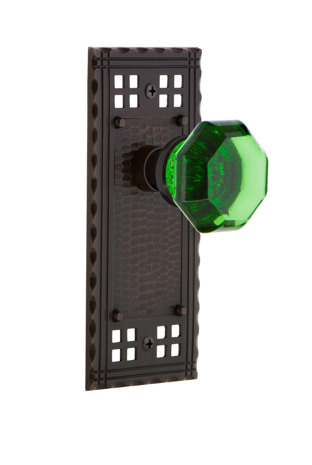 Photos - Door Handle Craftsman Nostalgic Warehouse  Single Dummy Door Knob with Emerald Waldorf Knob - Timeless Bronze - 722252 722252 