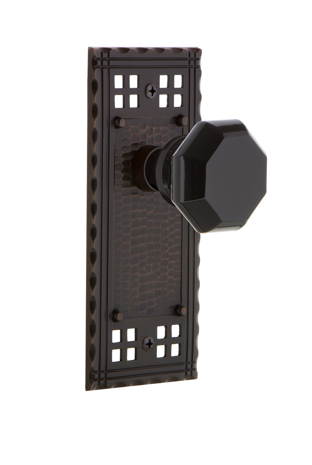 Photos - Door Handle Craftsman Nostalgic Warehouse  Single Dummy Door Knob with Black Waldorf Knob - Timeless Bronze - 722253 722253 
