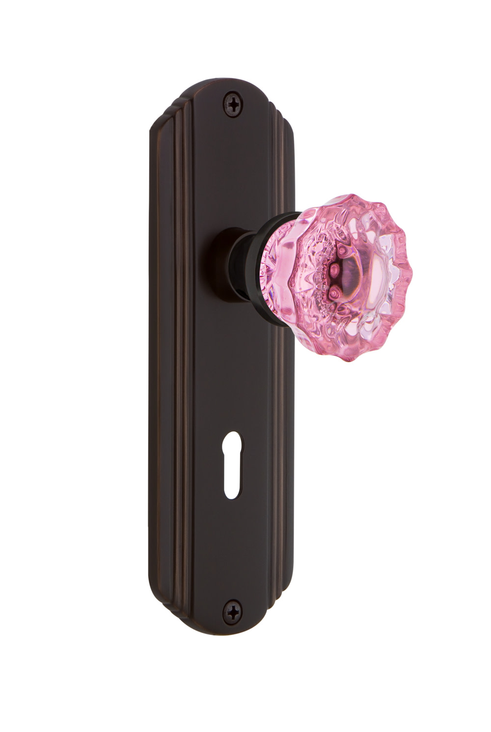 Photos - Door Handle CRYSTAL Nostalgic Warehouse Deco Single Dummy Door Knob with Pink  Knob - Timeless Bronze - 722762 722762 