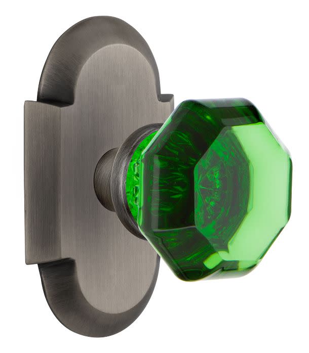 Photos - Door Handle Cottage Nostalgic Warehouse  Dummy Knobset with Emerald Waldorf Knob - Antique Pewter - 723177 723177 