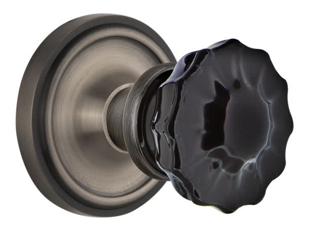 Photos - Door Handle Classic Nostalgic Warehouse  Single Dummy Door Knob with Black Crystal Knob - Antique Pewter - 726893 726893 