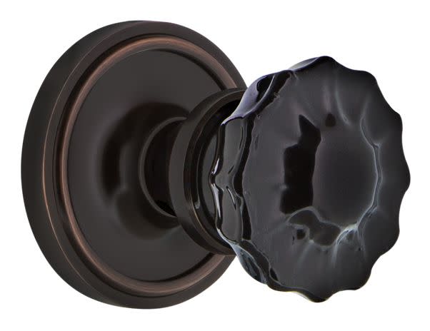 Photos - Door Handle Classic Nostalgic Warehouse  Dummy Knobset with Black Crystal Knob - Timeless Bronze - 727038 727038 