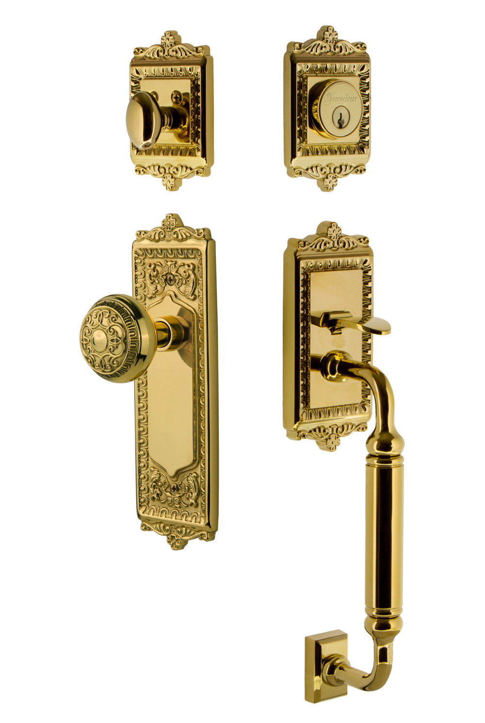 Photos - Interior Door EGG Nostalgic Warehouse EADEADESET238CG  and Dart Solid Brass Sectional Single Cylinder Keyed Entry Handle Set with C Handle 