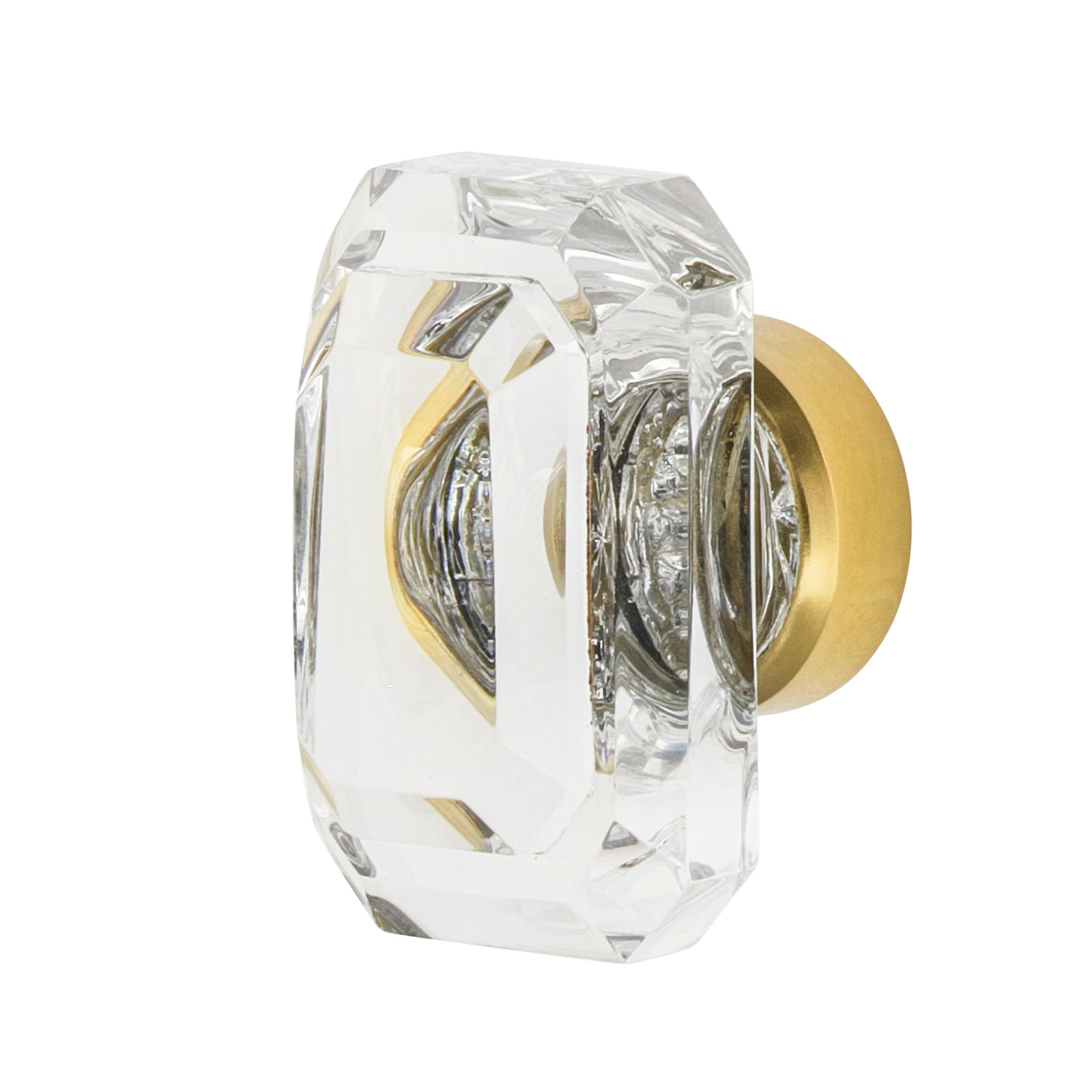 Photos - Furniture Hardware Vintage Nostalgic Warehouse CKBBCC40  Glam Baguette 1-9/16" Rectangular Faceted Crystal Cabinet Knob Polished Brass Cabinet H 