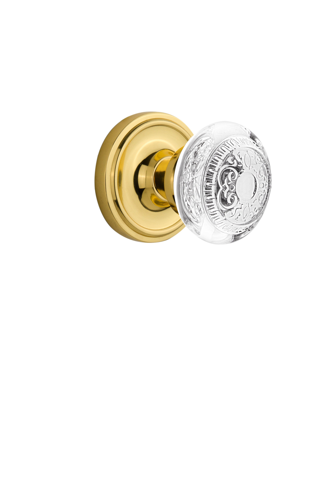 Photos - Door Handle Vintage Nostalgic Warehouse  Single Dummy Crystal Egg Door Knob with Classic Rose - Unlacquered Brass - 750696 750696 
