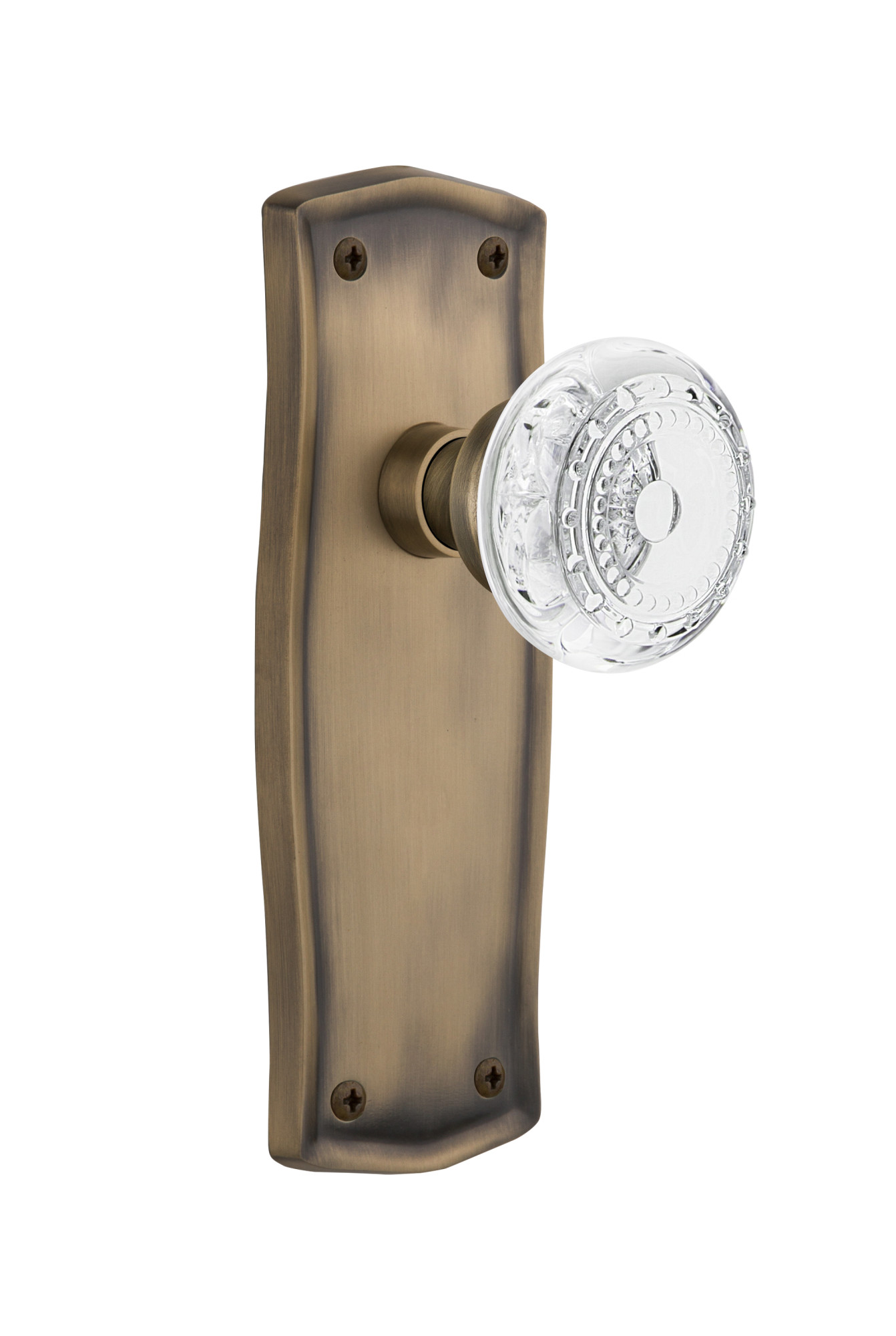 Photos - Door Handle Nostalgic Warehouse Meadows Privacy Door Knobset with Prairie Rose and 2-3/8" Backset - Antique Brass - 752118 752118